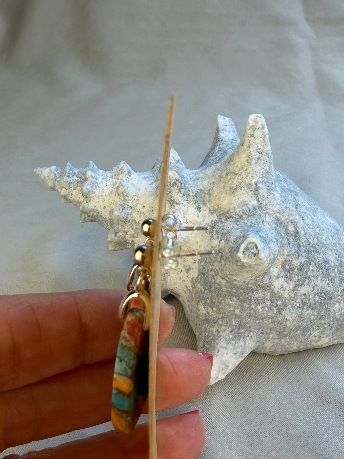 Spiny Oyster Stud Earrings