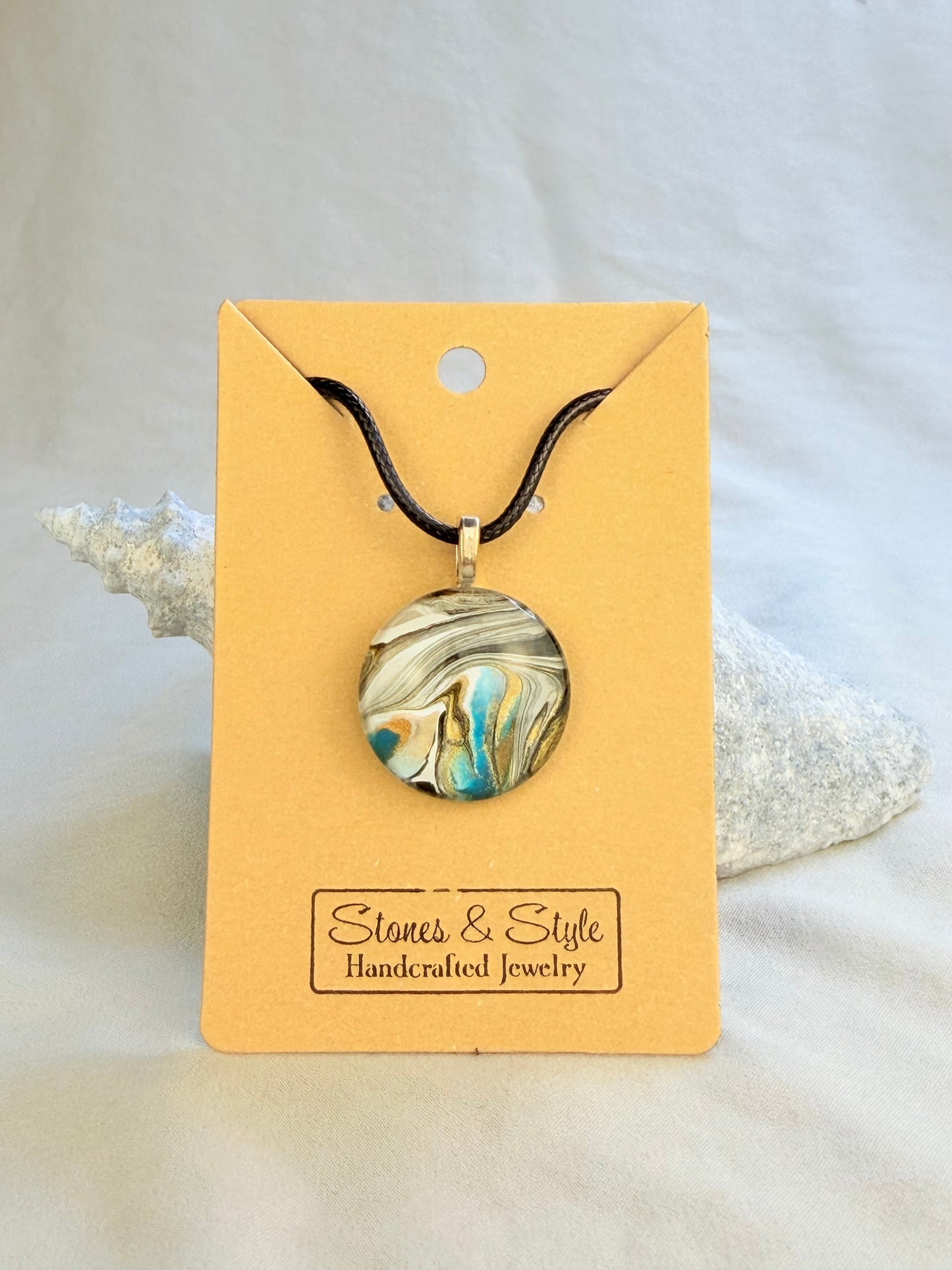 Hand Painted Glass Pendant