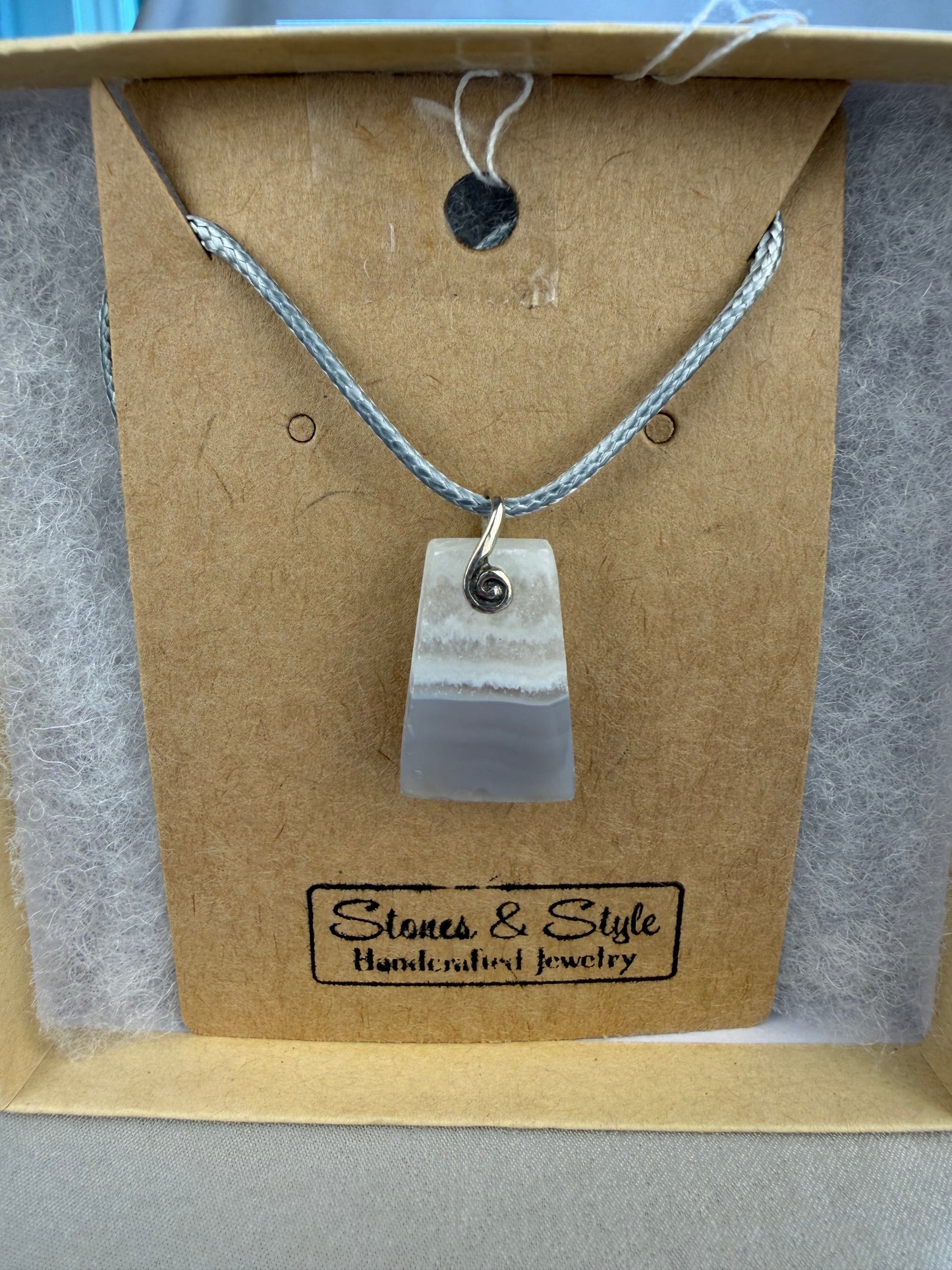 Banded Agate Pendant Necklace