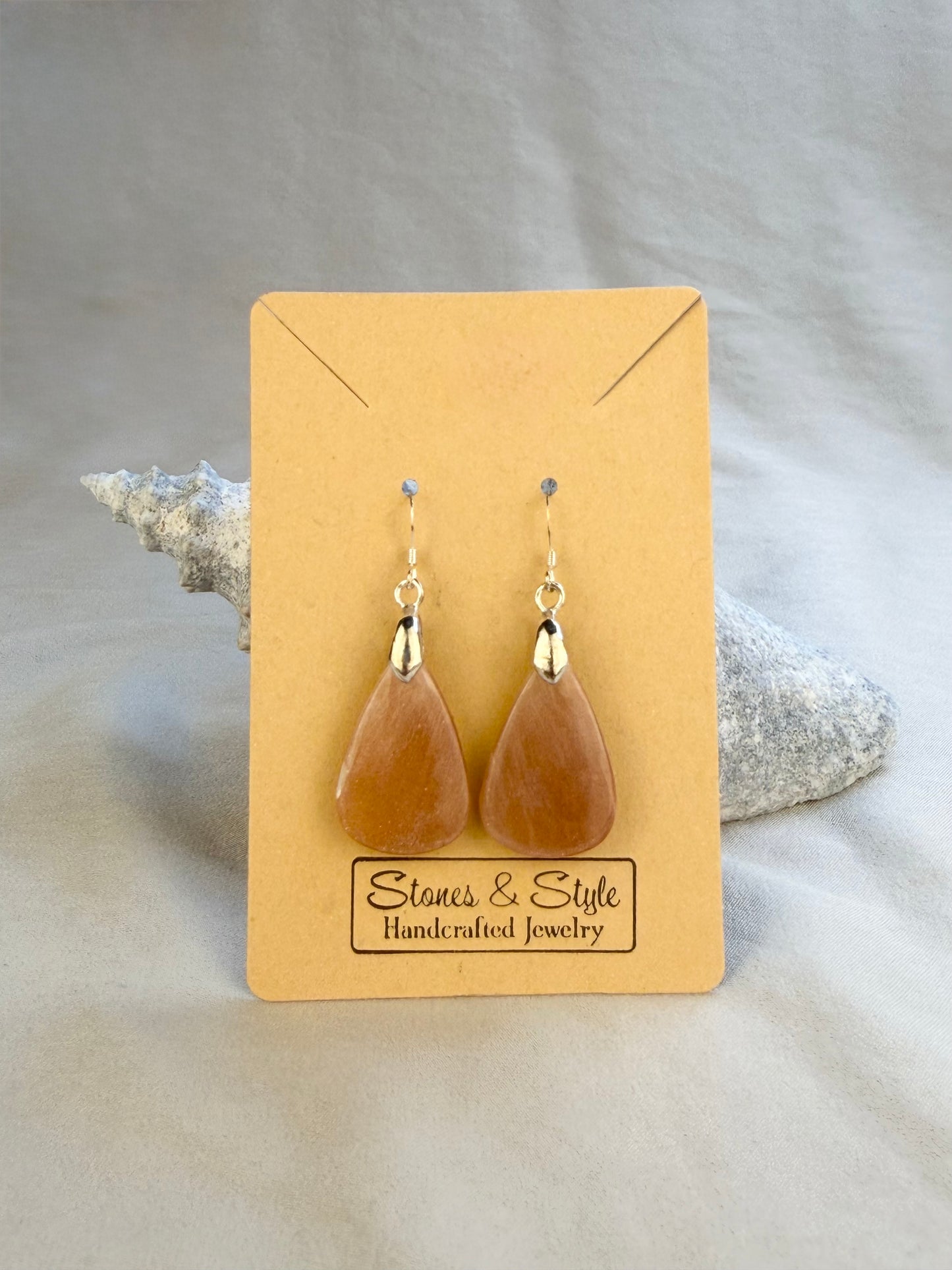 Peach Moonstone Earrings