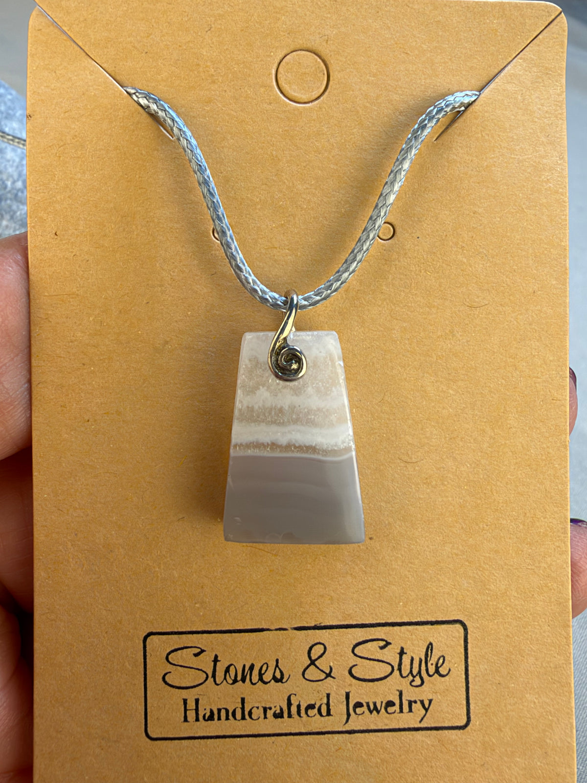 Banded Agate Pendant Necklace