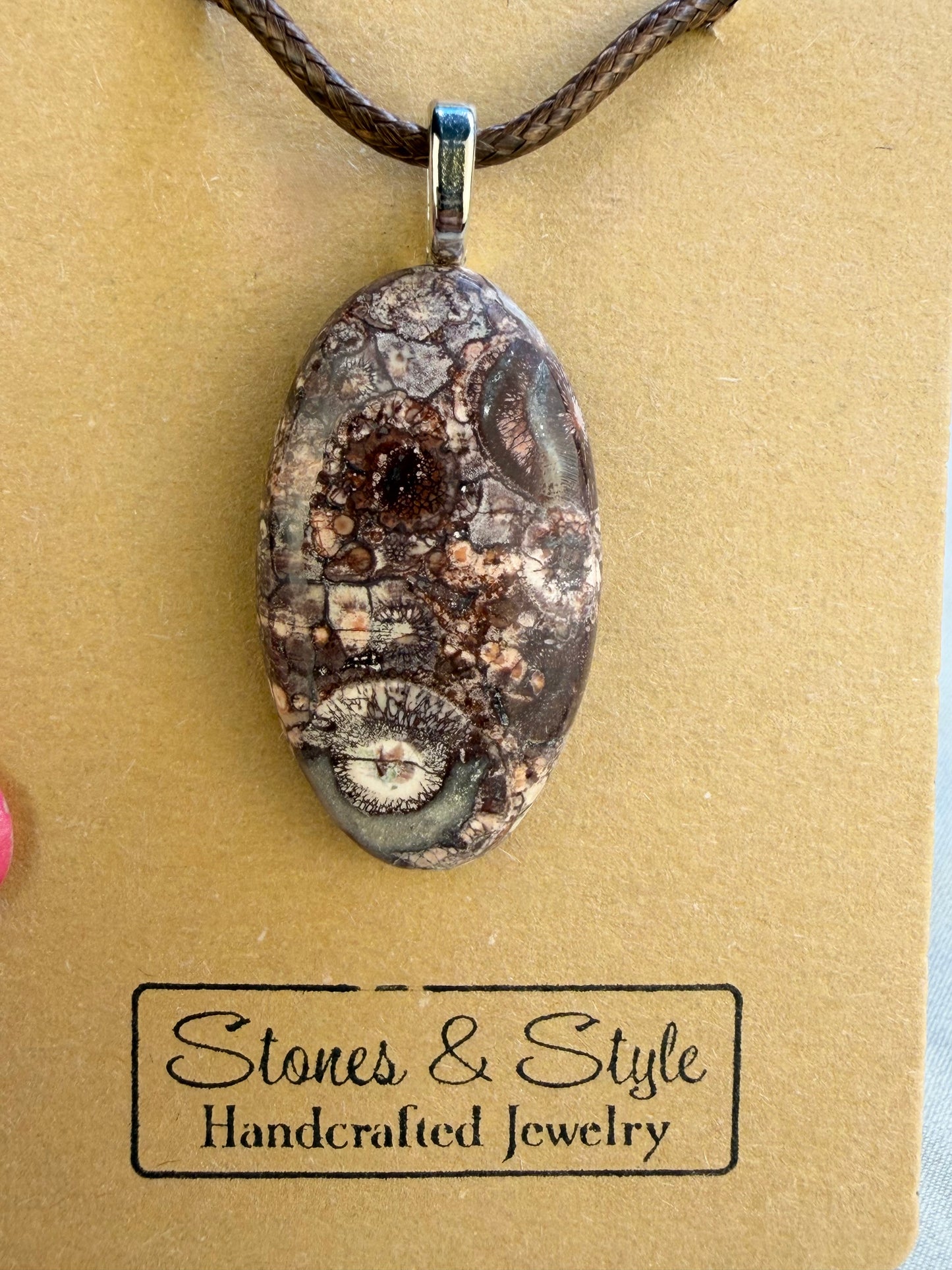 Birds Eye Rhyolite Pendant Necklace