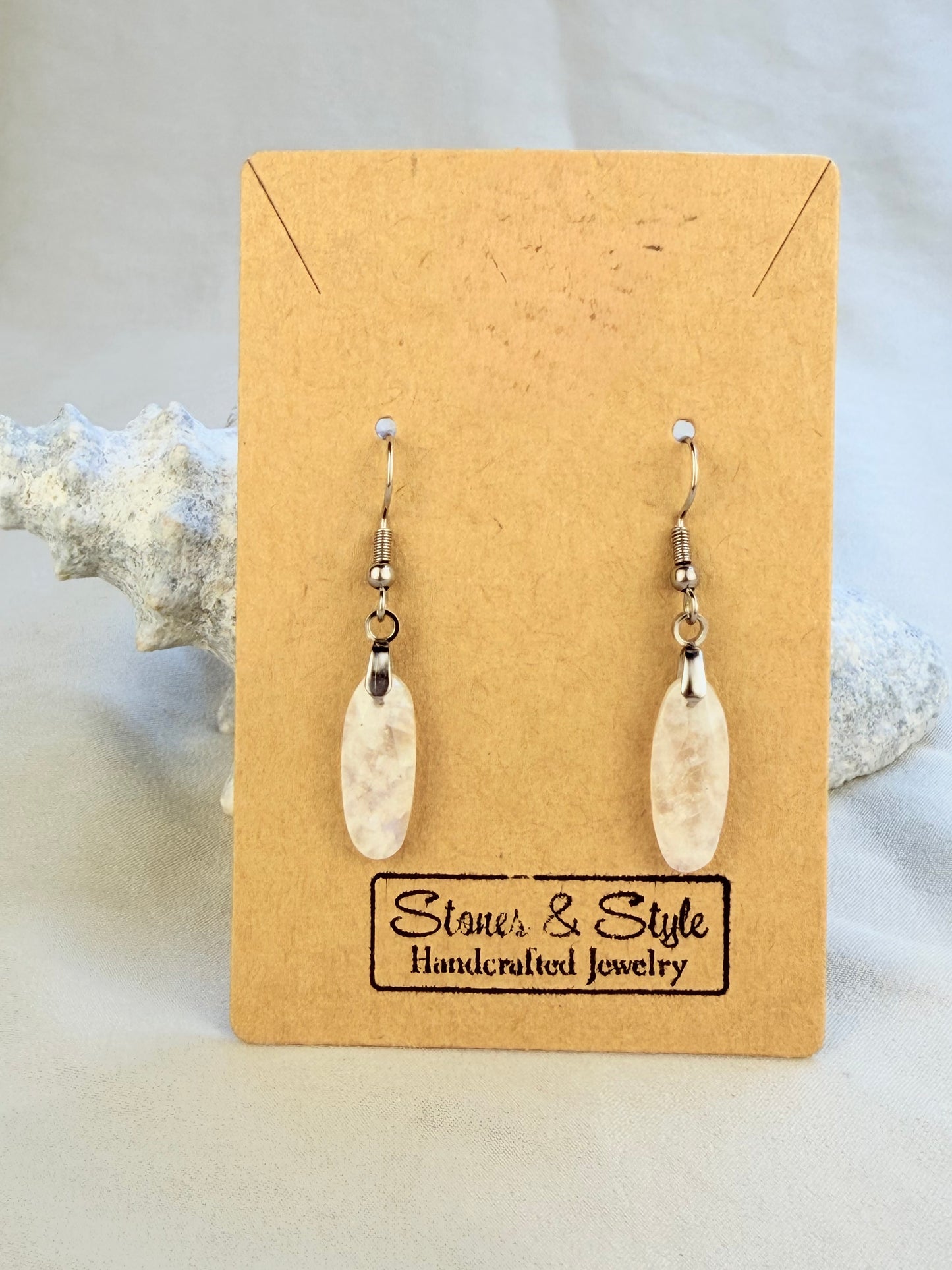 Faceted Moonstone Earrings
