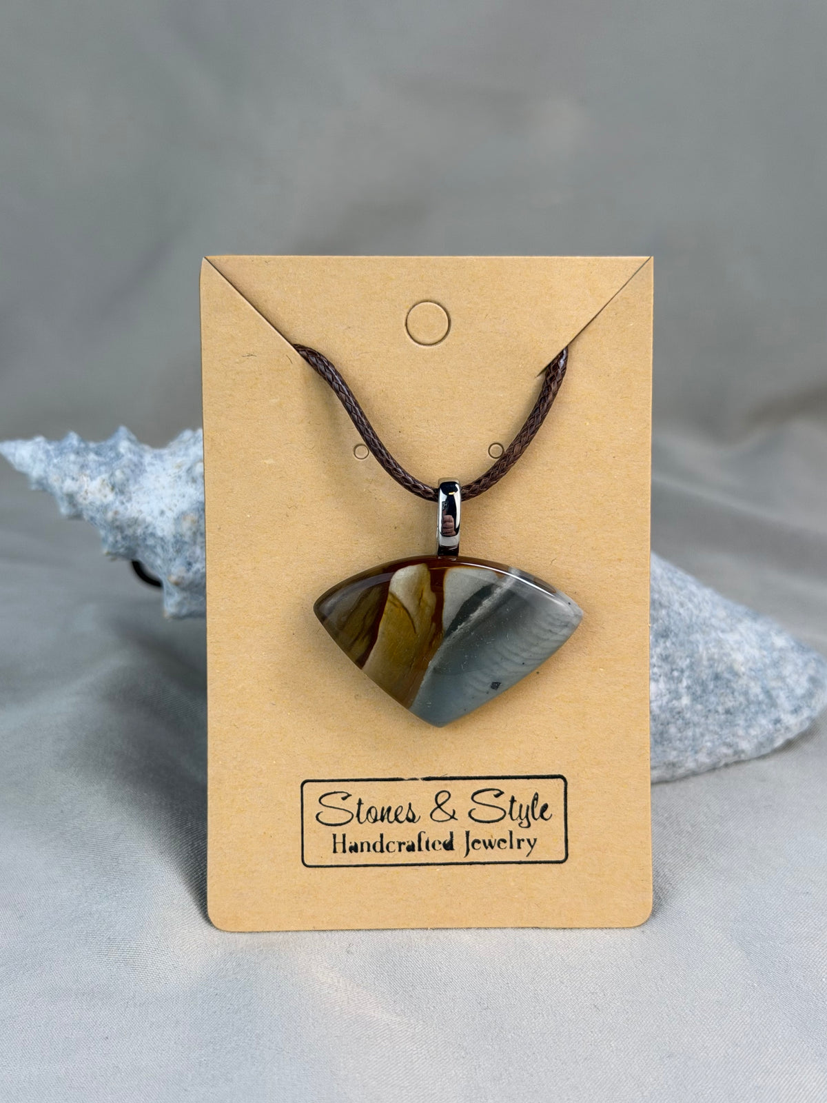 Polychrome Jasper Pendant Necklace