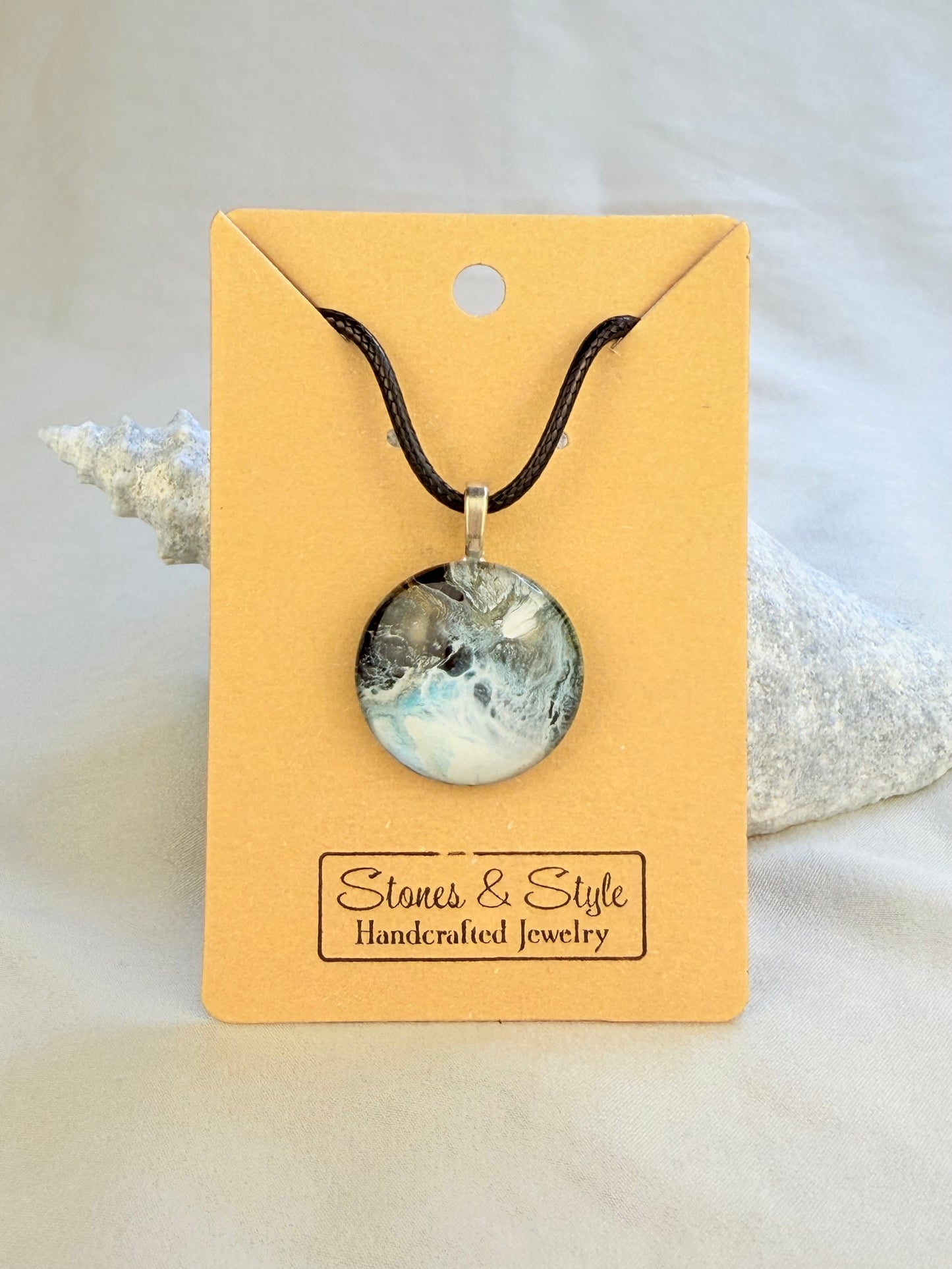 Hand Painted Glass Pendant