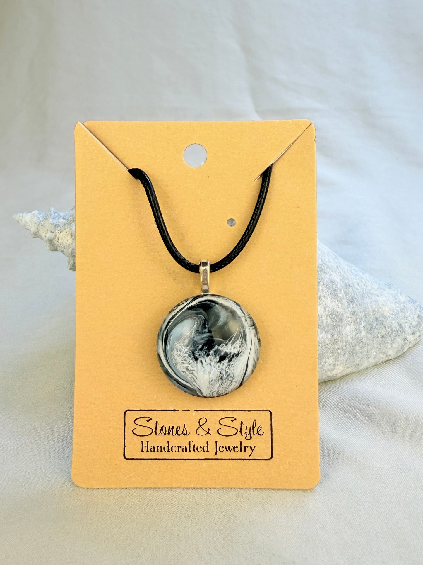 Hand Painted Glass Pendant