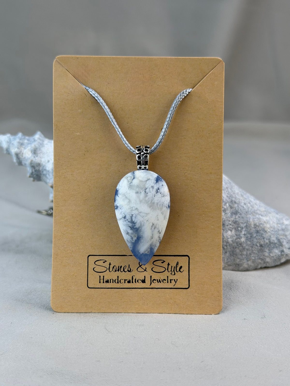 Plume Agate Doublet Necklace