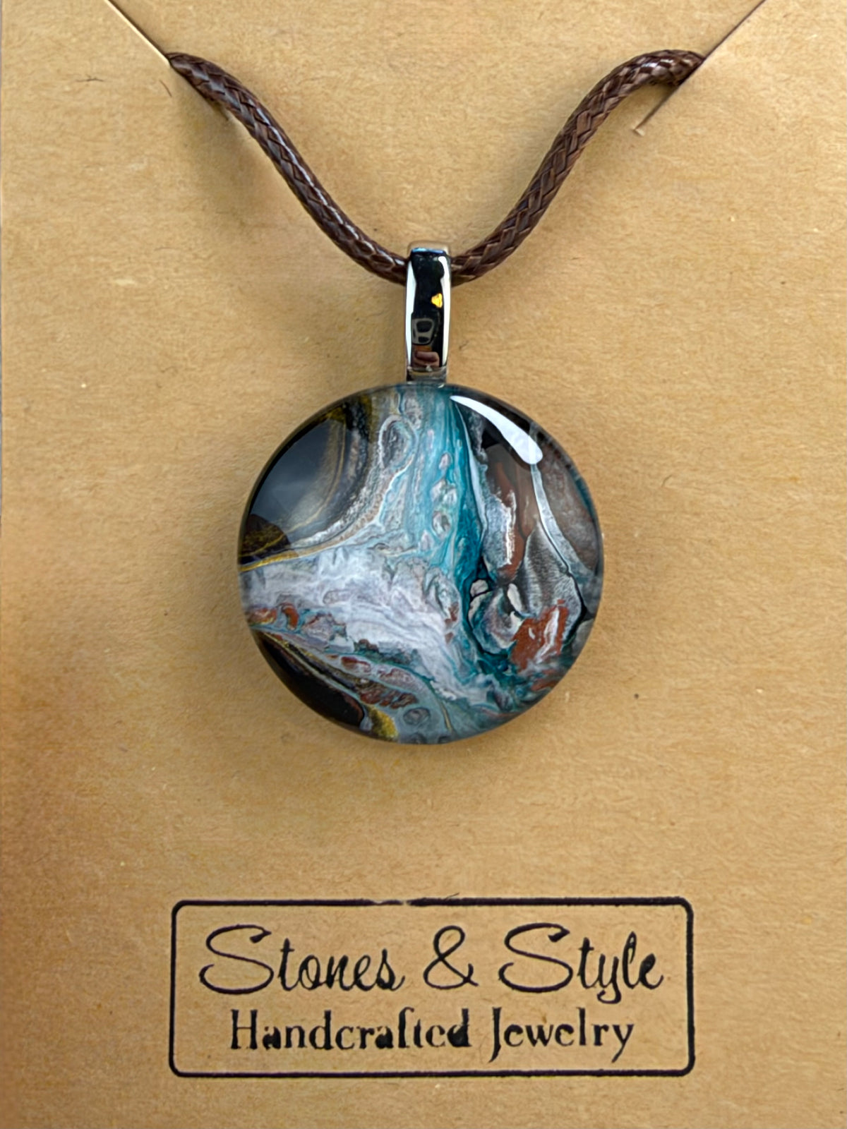 Hand Painted Glass Pendant