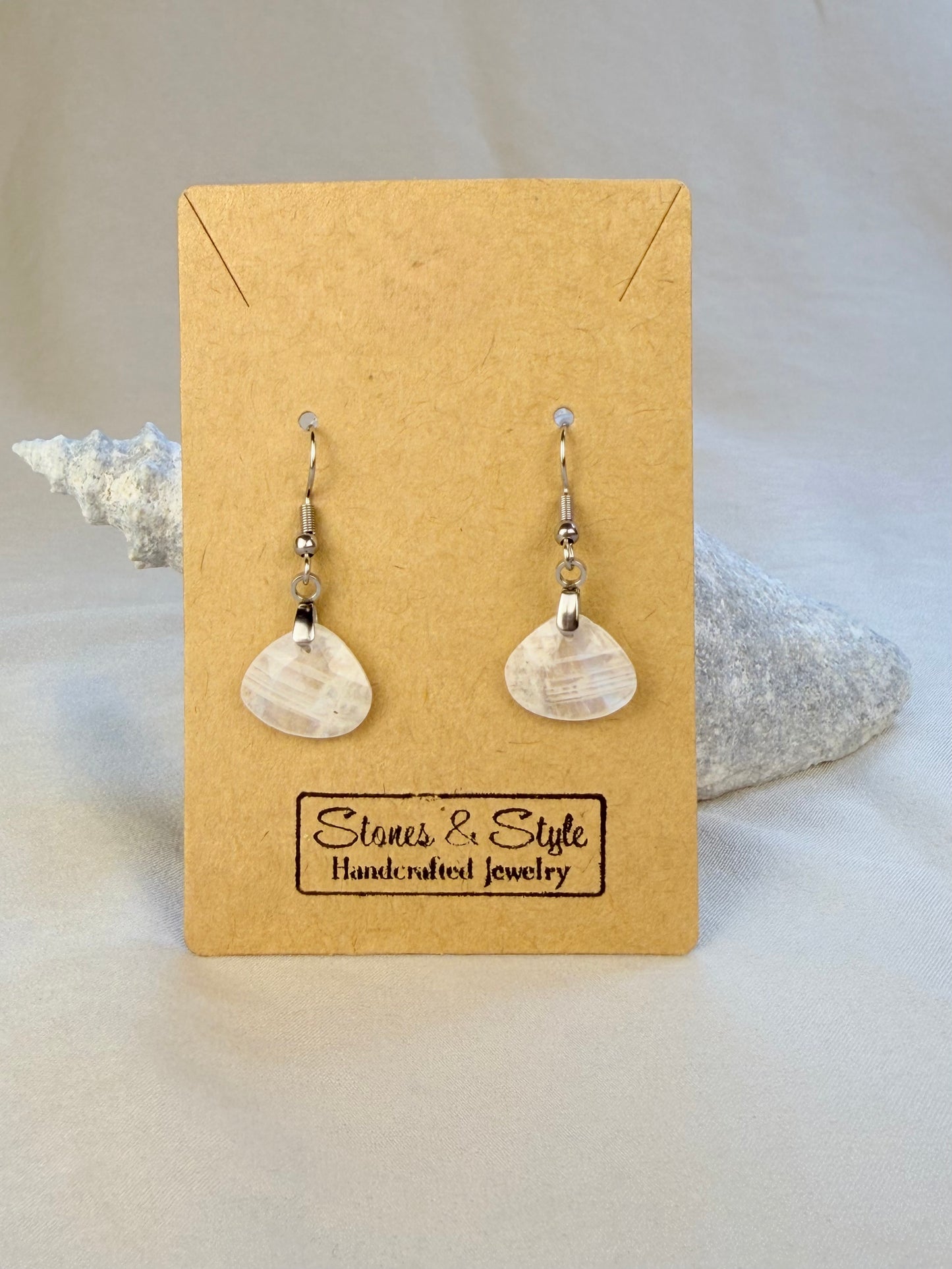 Faceted Moonstone Earrings