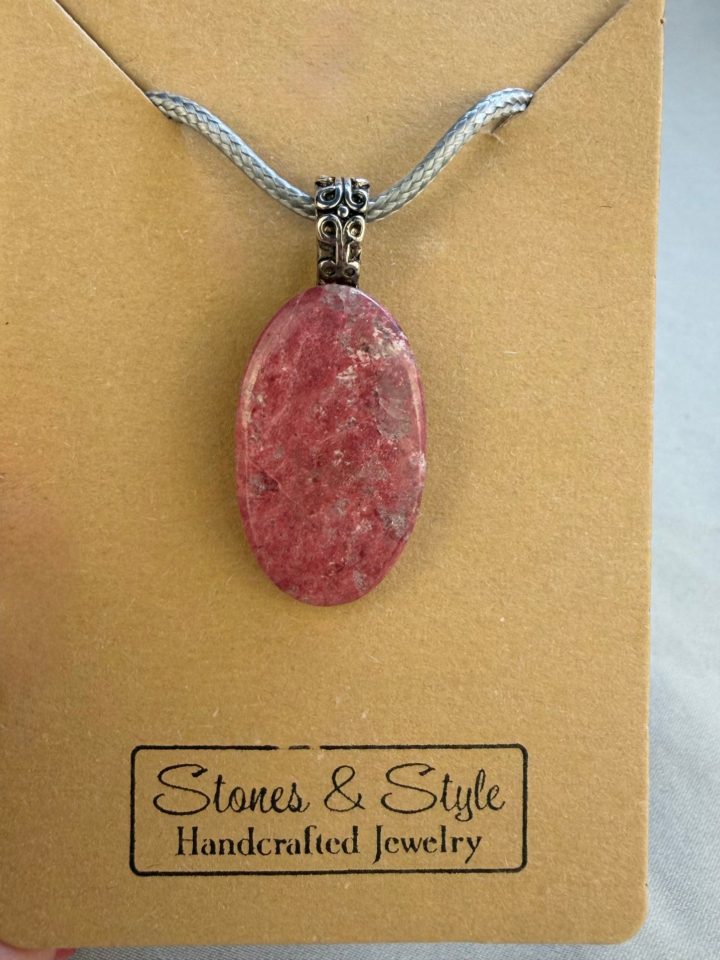 Thulite Pendant Necklace