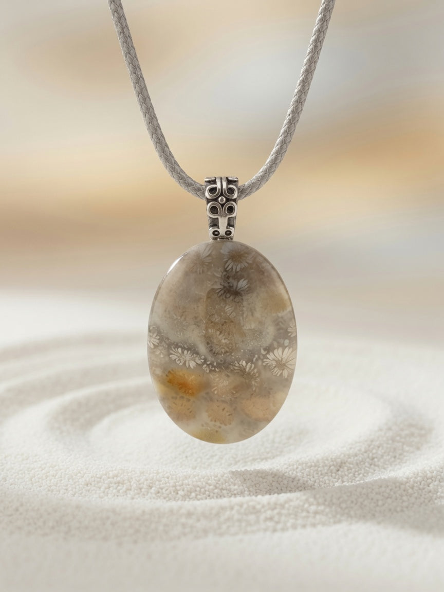Floral Coral Pendant Necklace