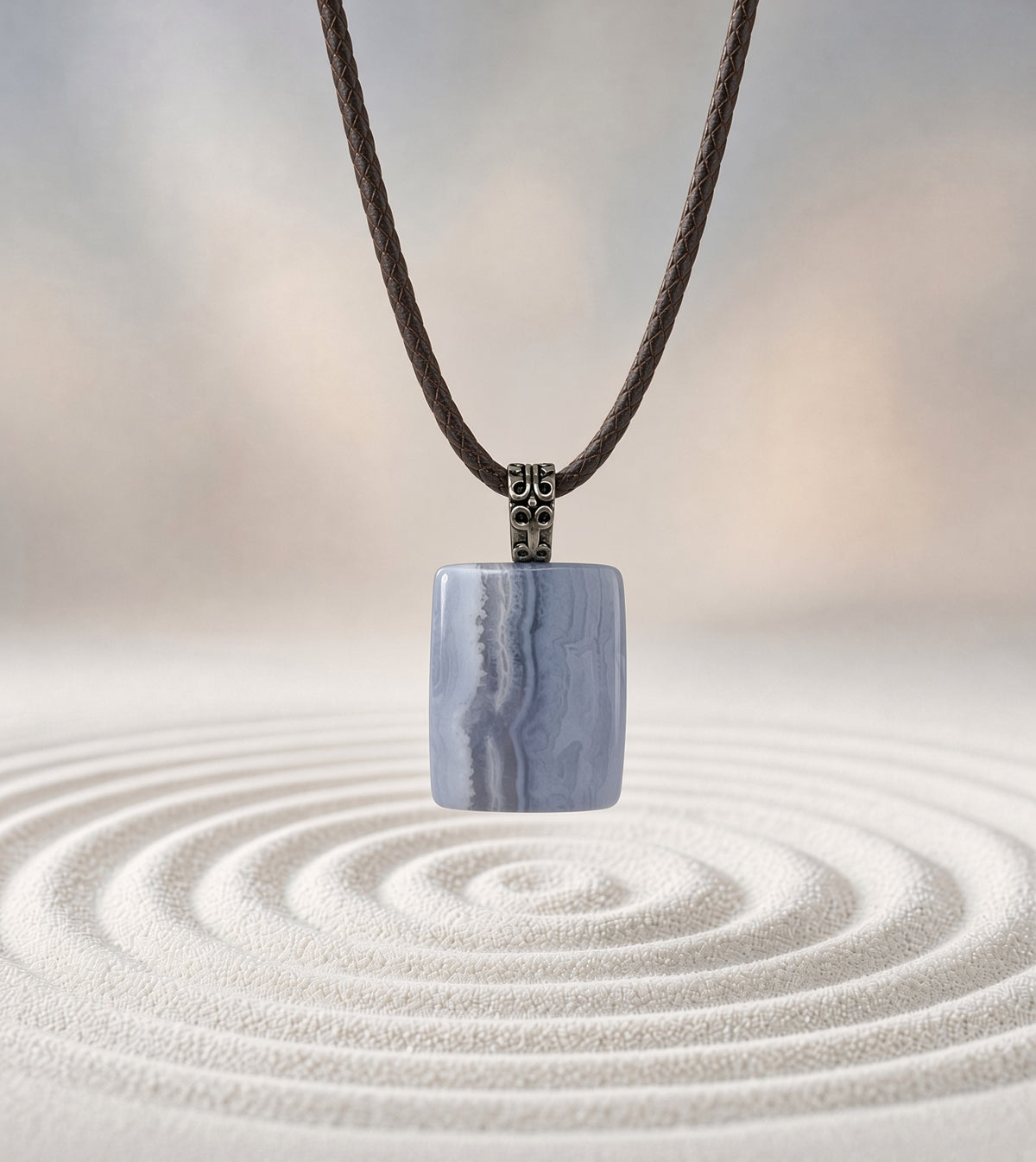 Blue Lace Agate Pendant Necklace