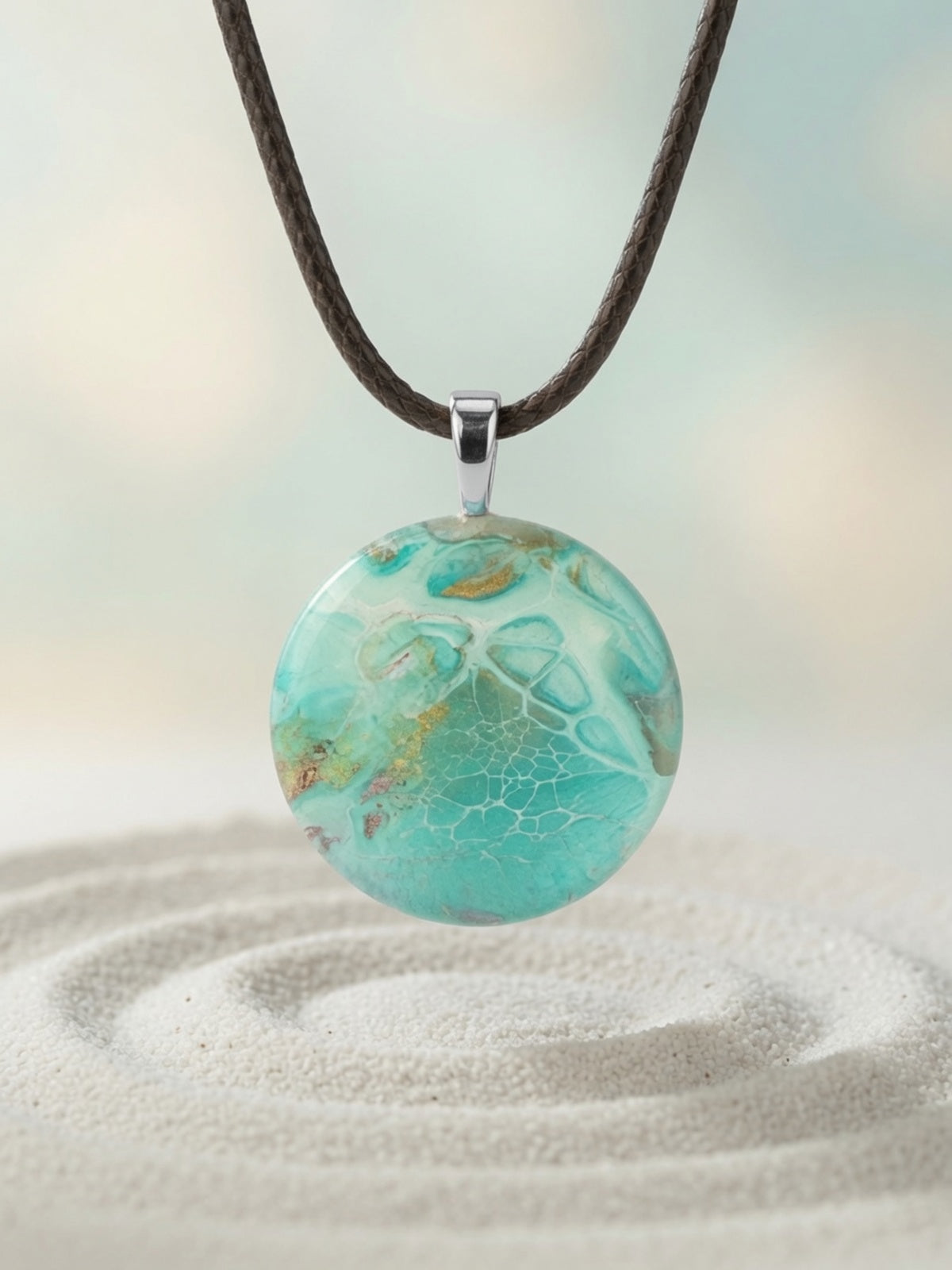 Hand Painted Glass Pendant