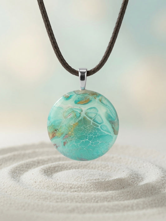 Hand Painted Glass Pendant