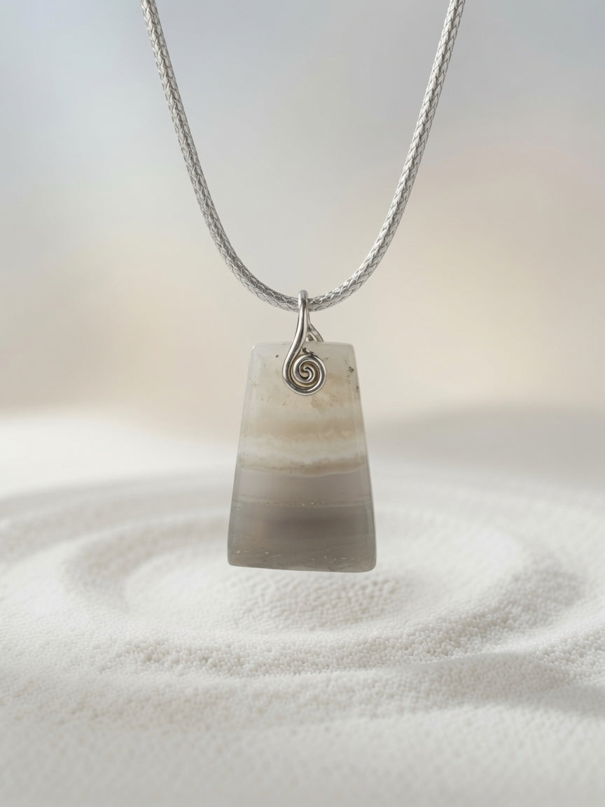 Banded Agate Pendant Necklace