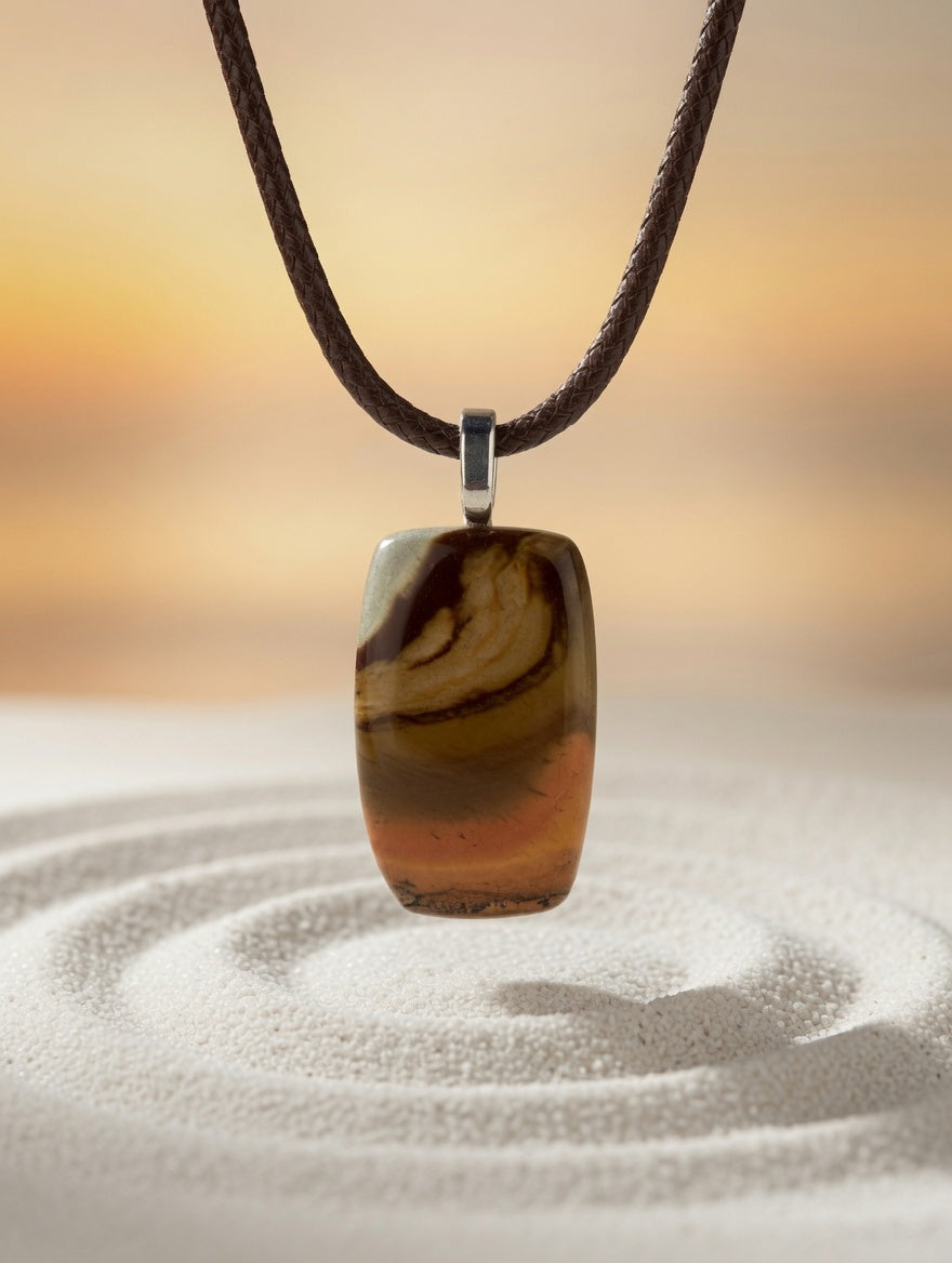 Polychrome Jasper Pendant Necklace