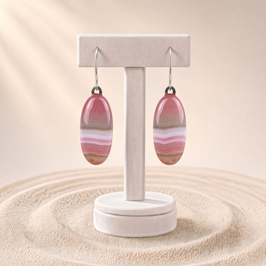 Pink Agate Earrings