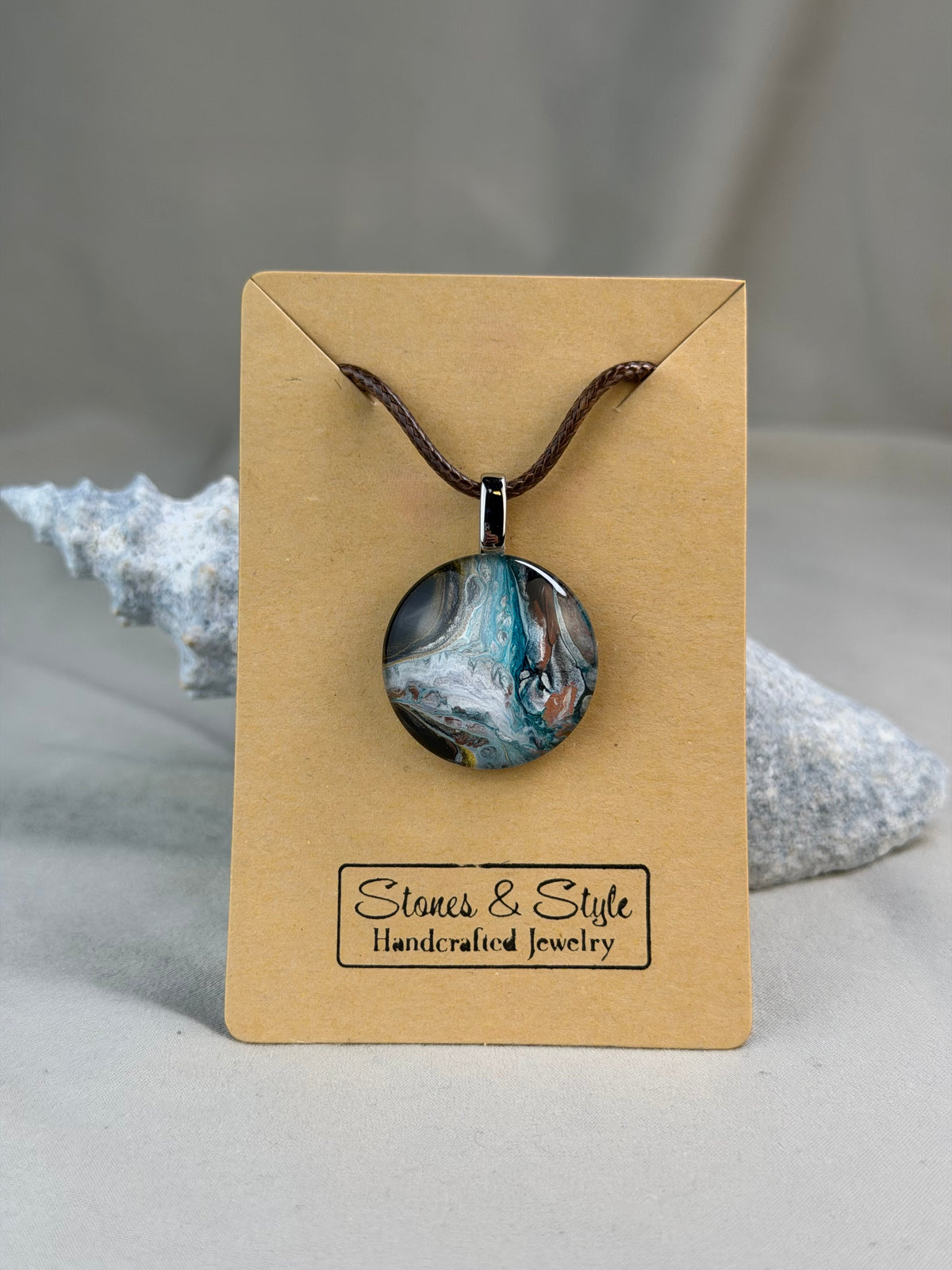 Hand Painted Glass Pendant