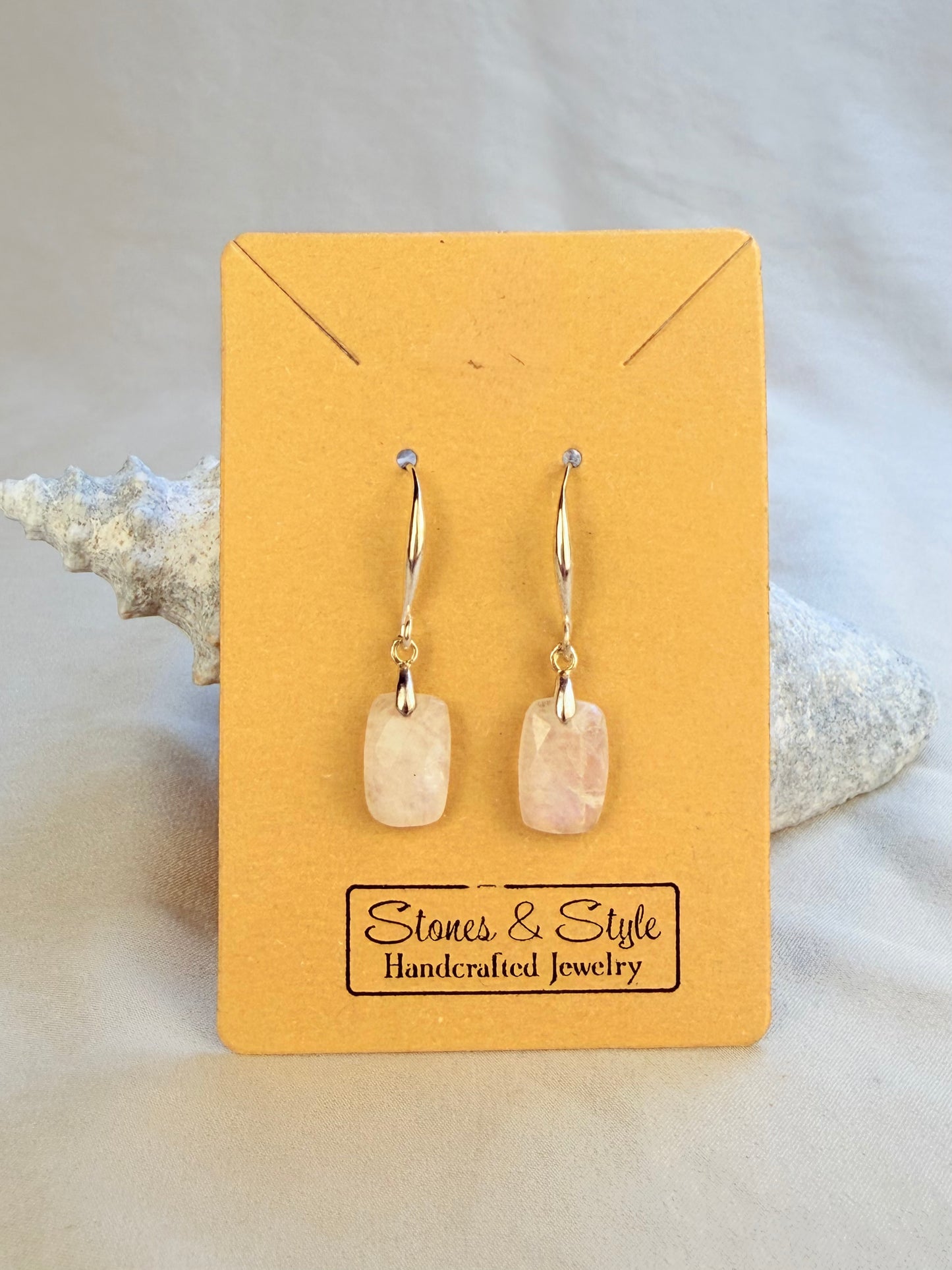 Faceted Moonstone Earrings