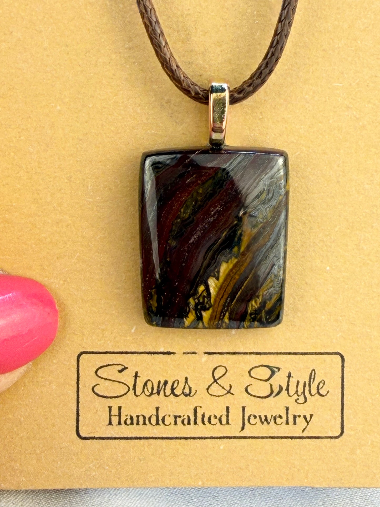 Tiger Iron Pendant Necklace