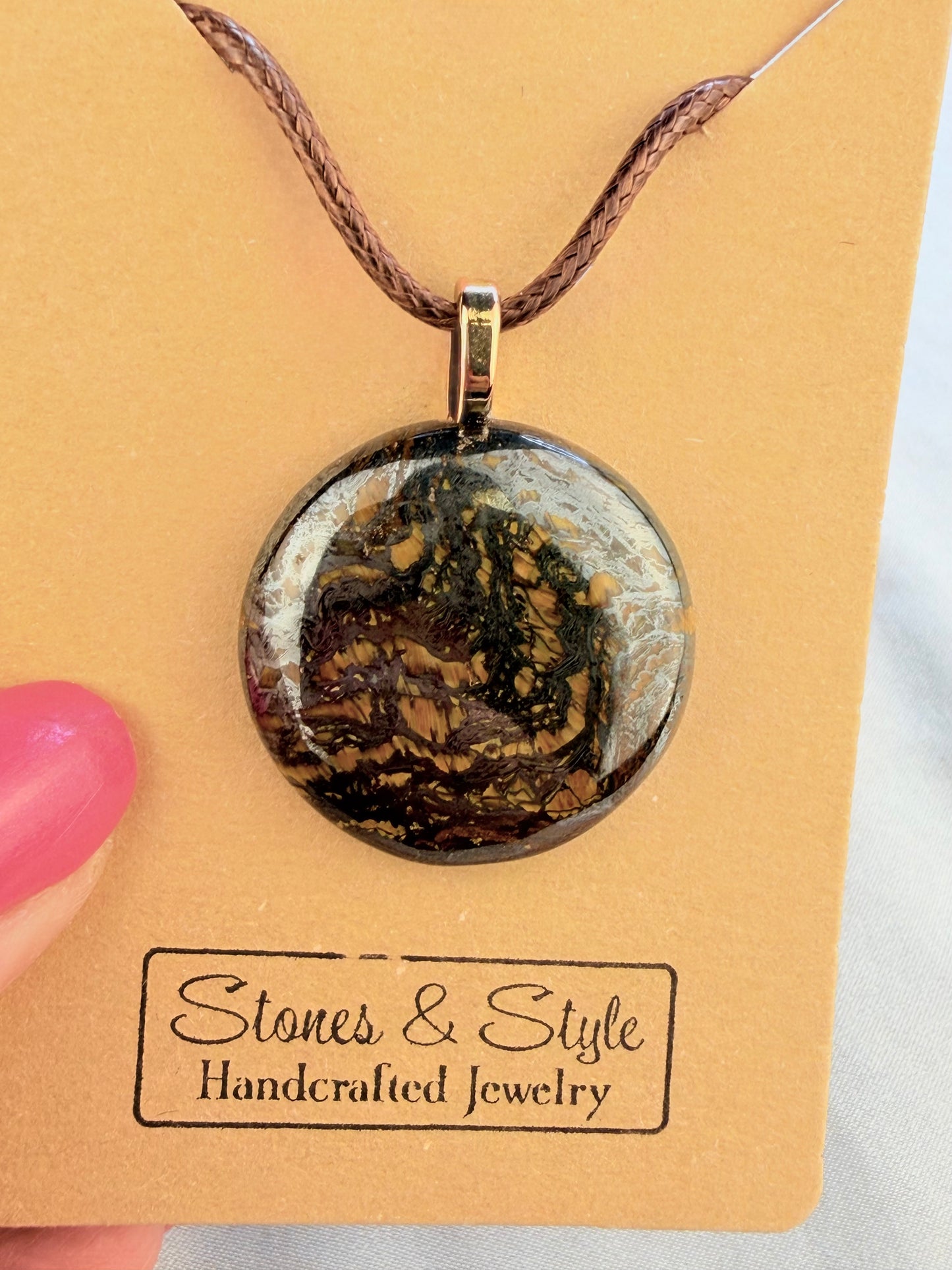 Tiger Iron Pendant Necklace