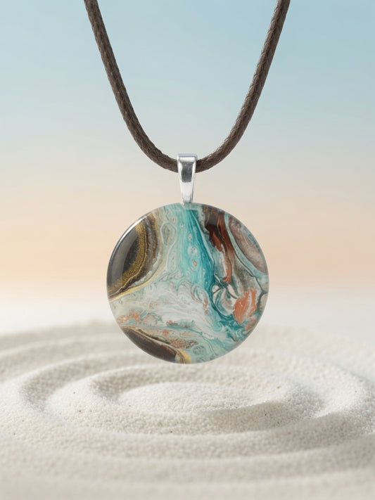 Hand Painted Glass Pendant