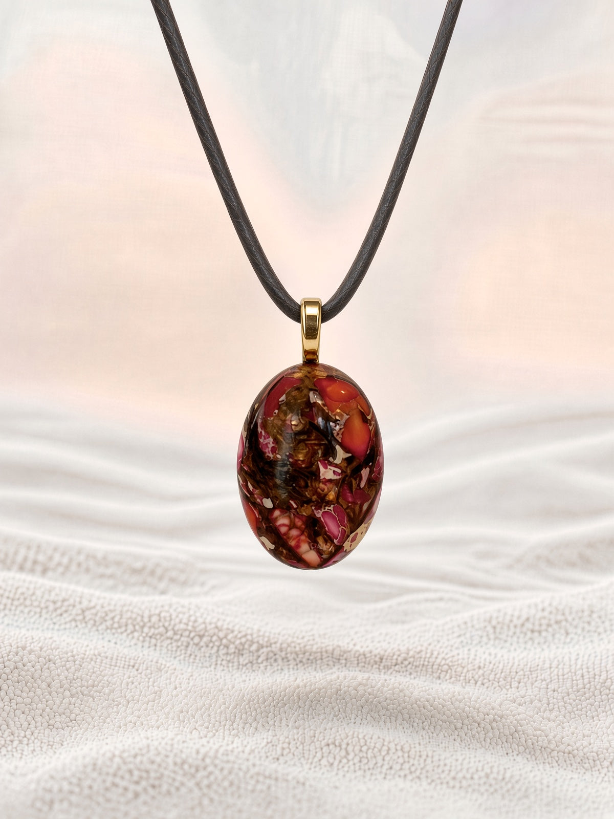 Mardi Gras Jasper Pendant Necklace