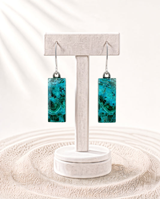 Chrysocolla Malachite Earrings