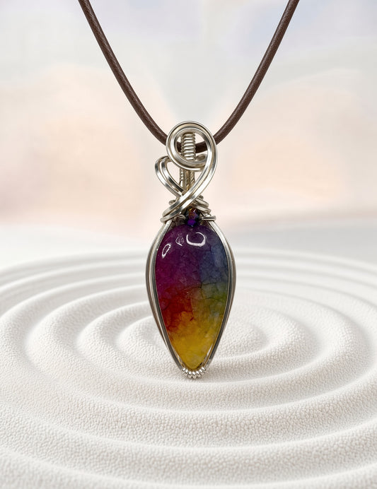 Dyed Solar Quartz Pendant Necklace