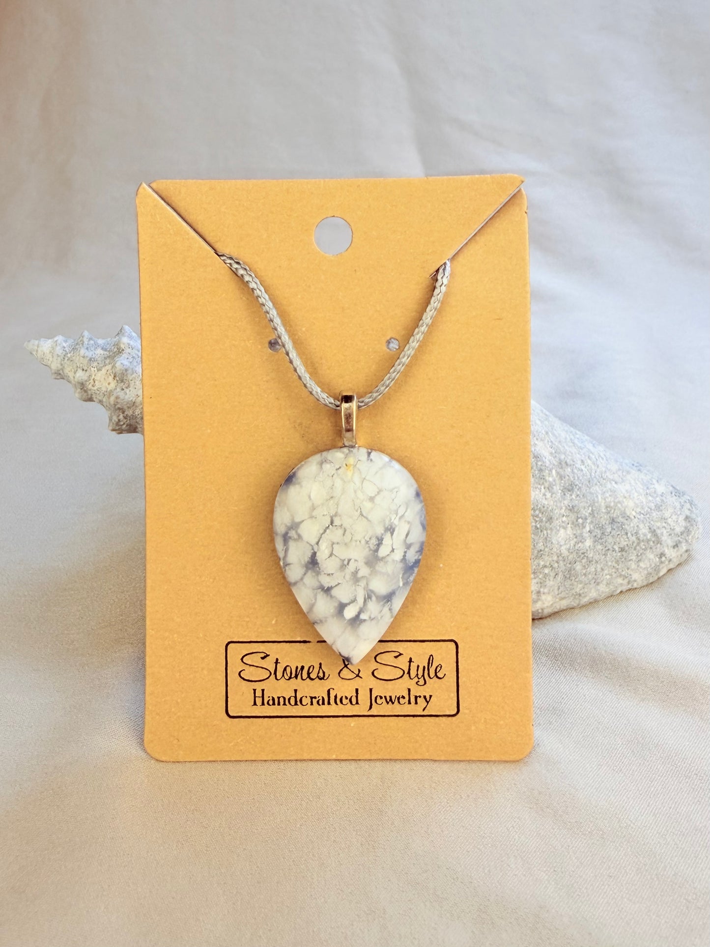 Plume Agate Doublet Necklace
