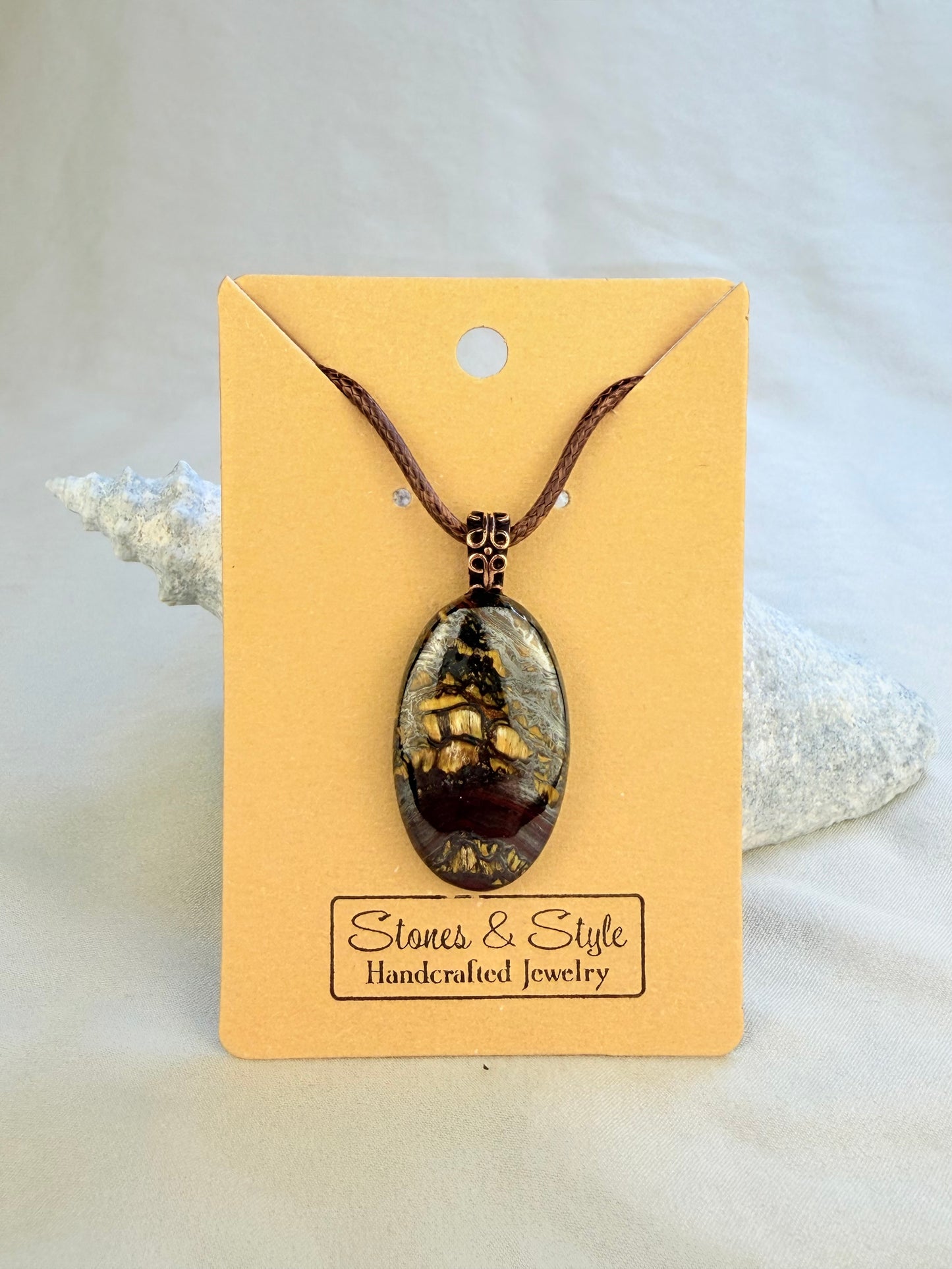 Tiger Iron Pendant Necklace