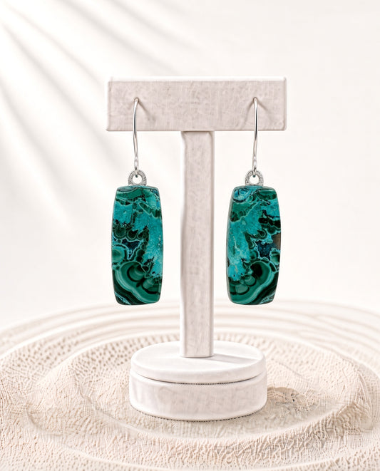 Chrysocolla Malachite Earrings