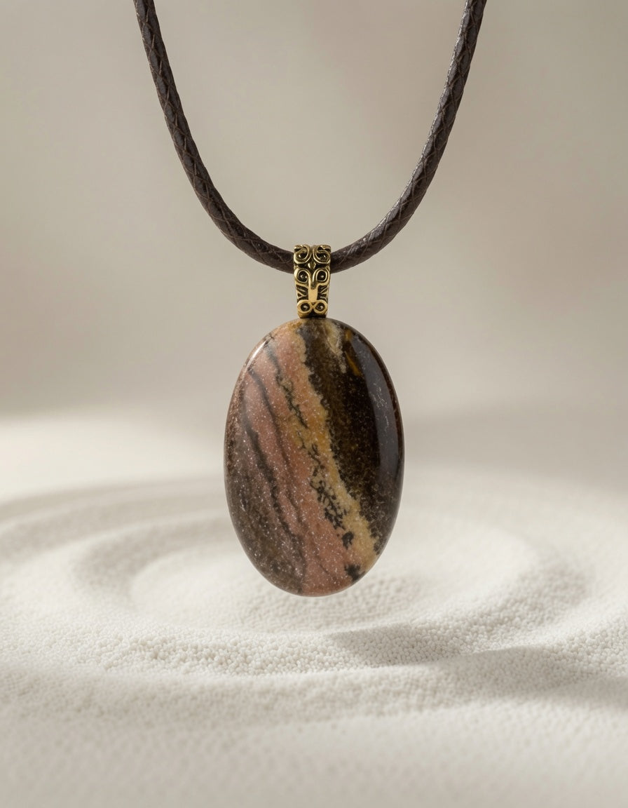 Cappuccino Jasper Pendant Necklace