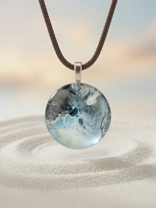 Hand Painted Glass Pendant