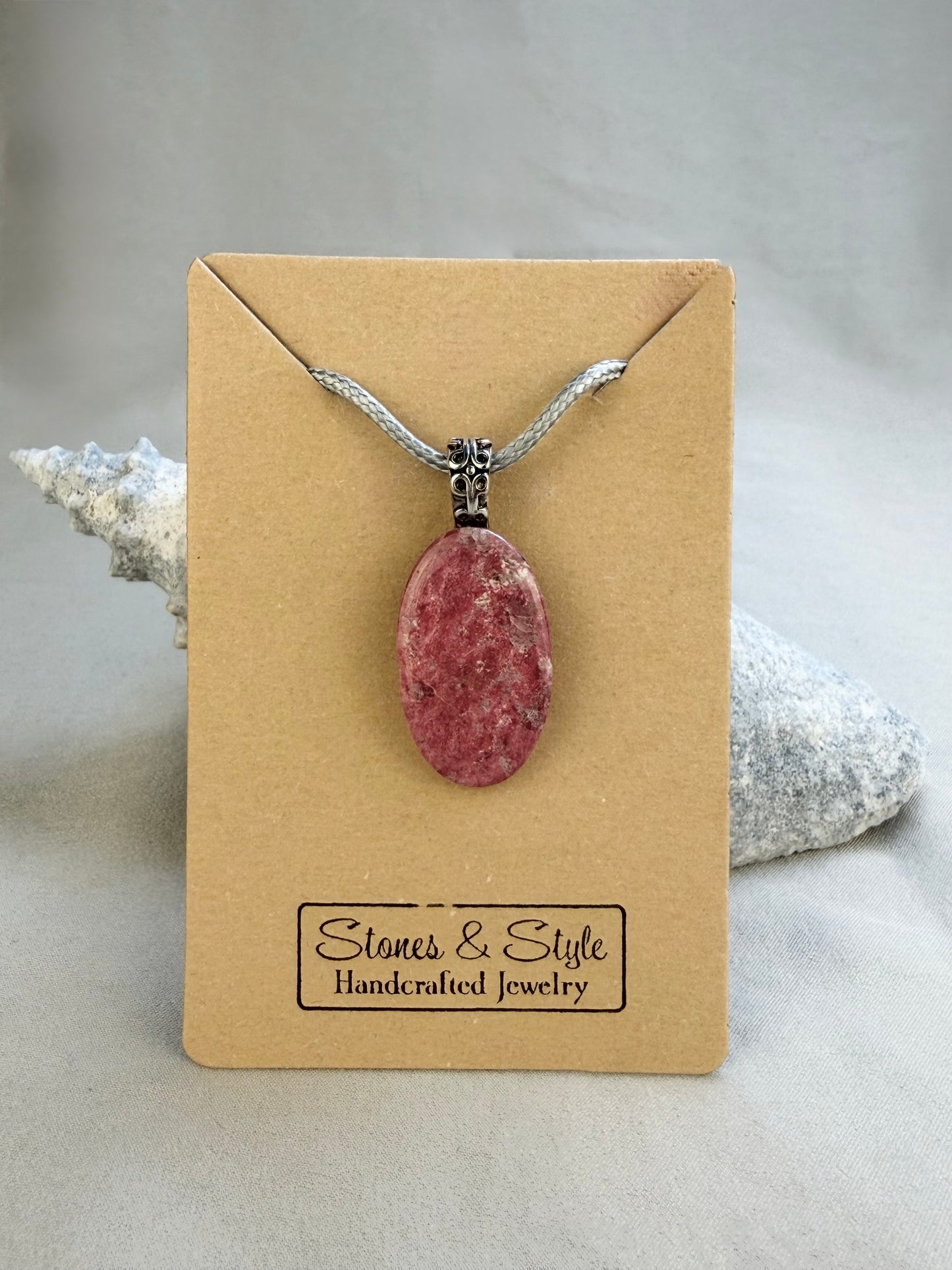 Thulite Pendant Necklace