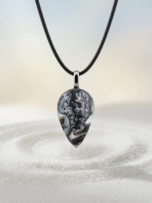 Zebra Calcite Pendant Necklace