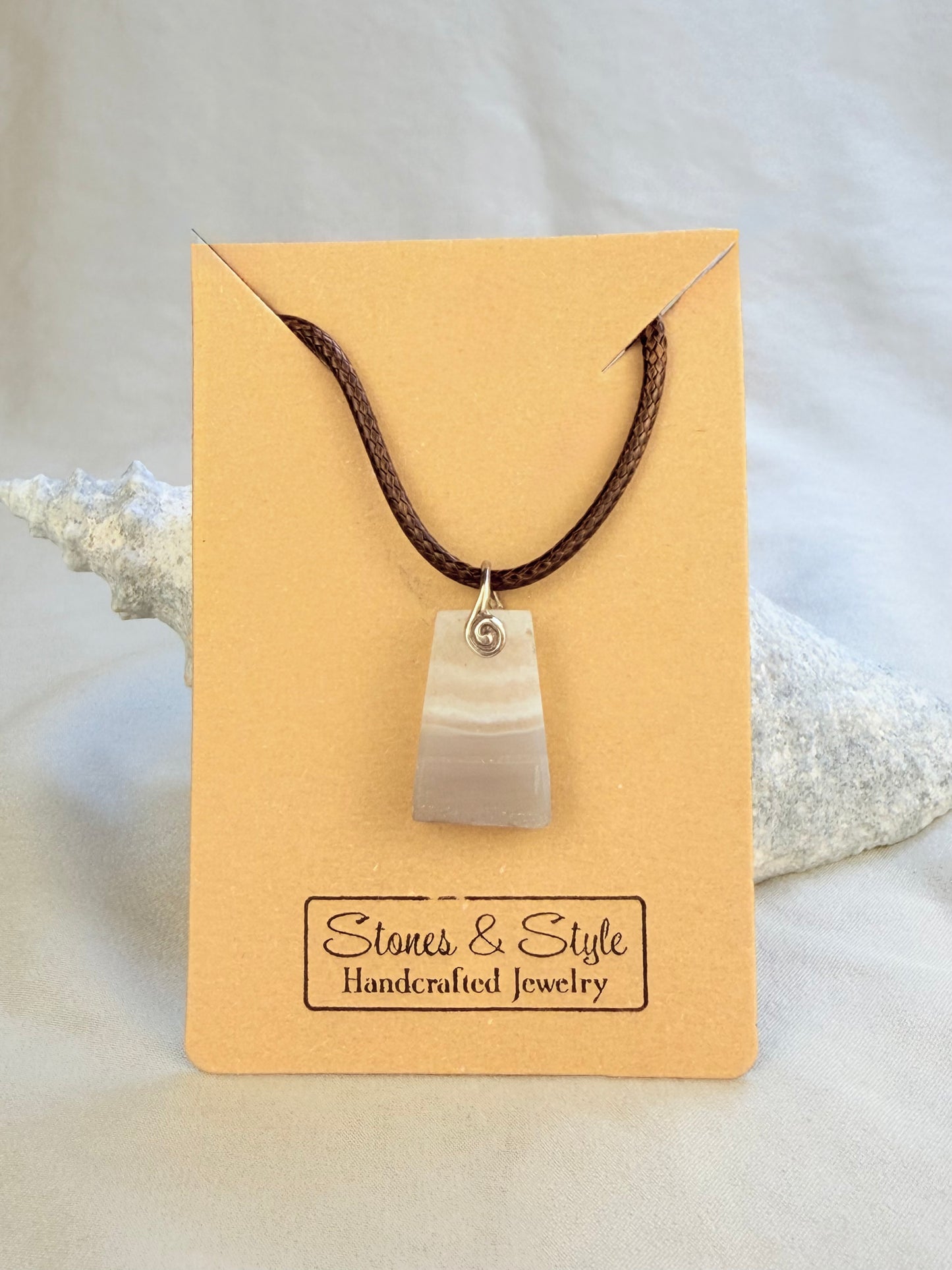 Banded Agate Pendant Necklace