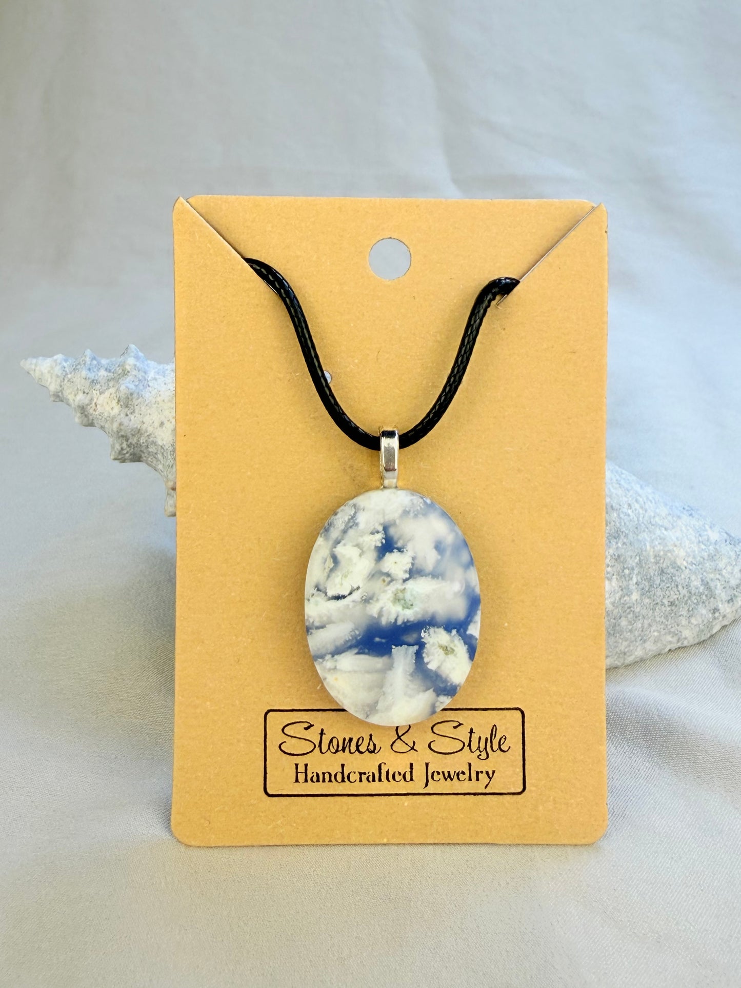 Plume Agate Doublet Necklace