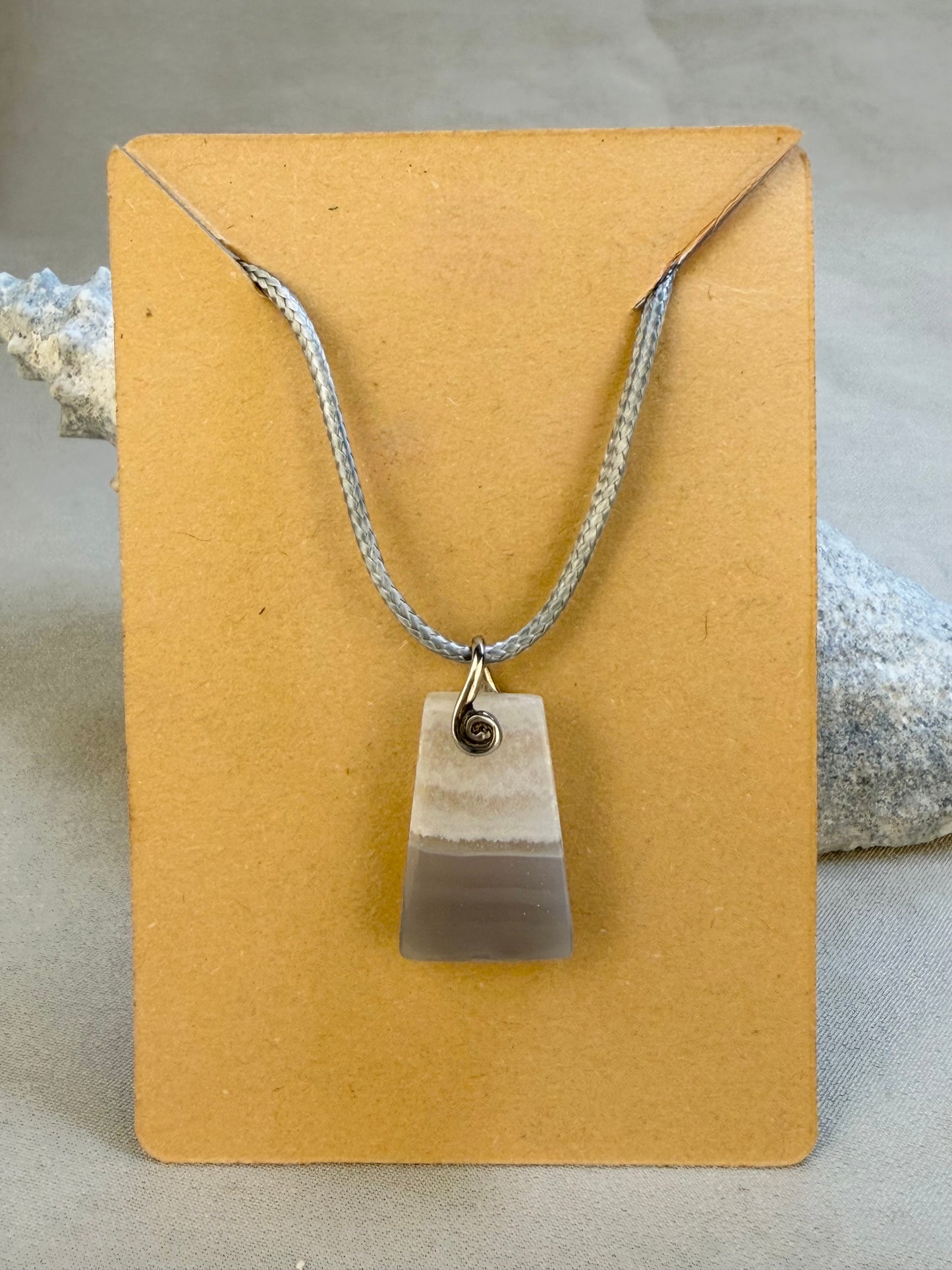 Banded Agate Pendant Necklace