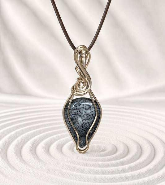 Dendritic Opal Pendant Necklace