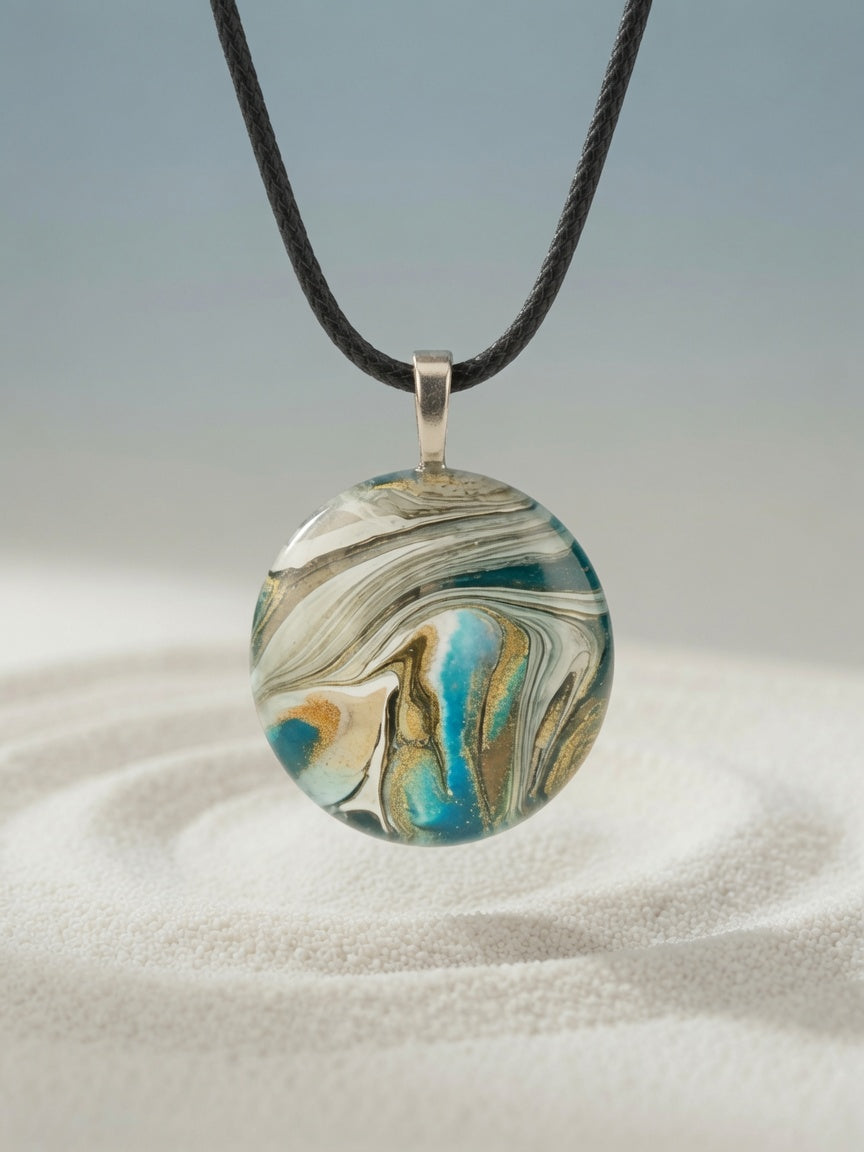 Hand Painted Glass Pendant