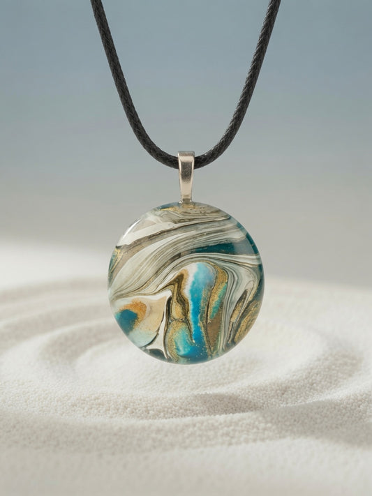 Hand Painted Glass Pendant