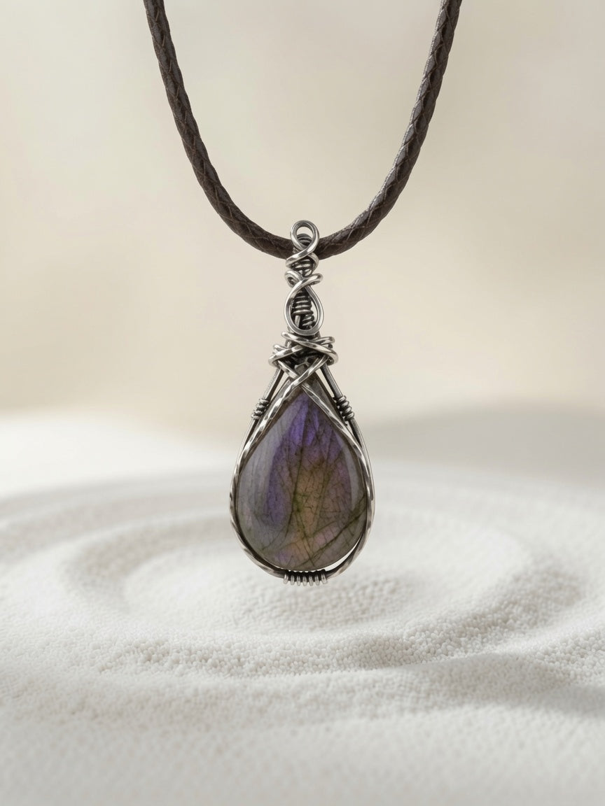 Purple Labradorite Pendant Necklace