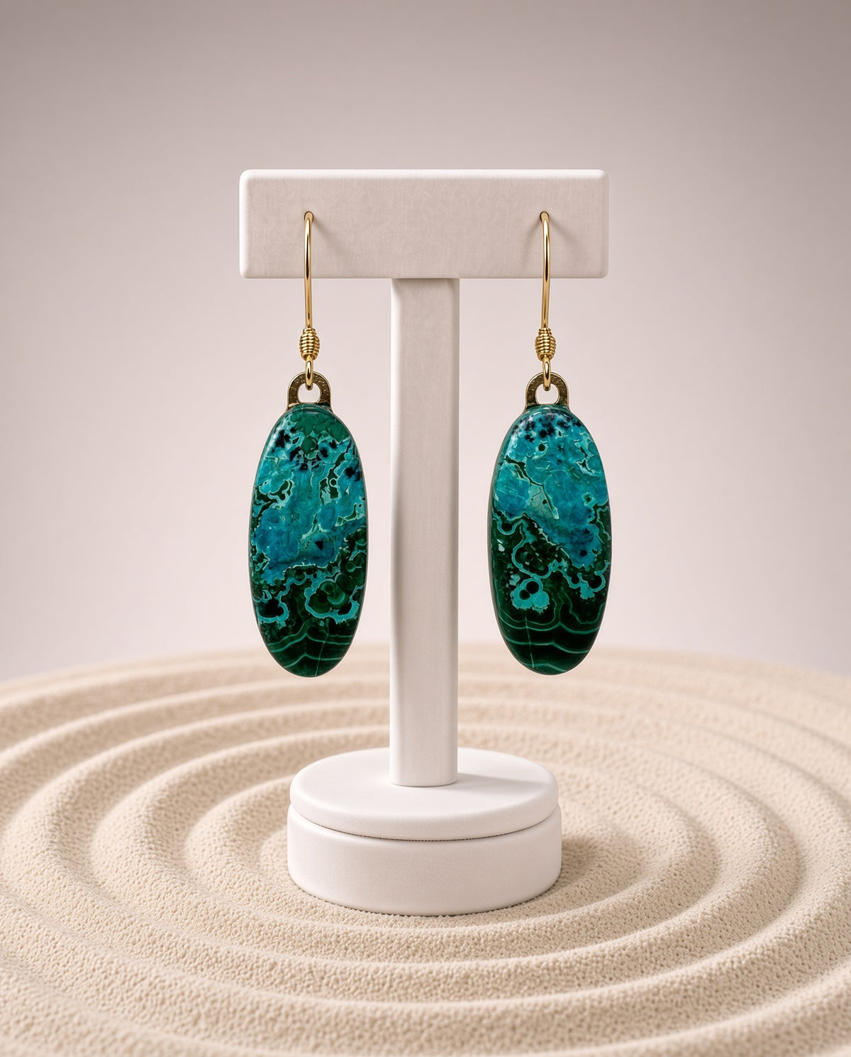 Chrysocolla Malachite Earrings