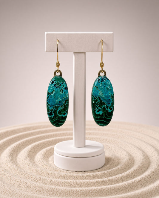 Chrysocolla Malachite Earrings