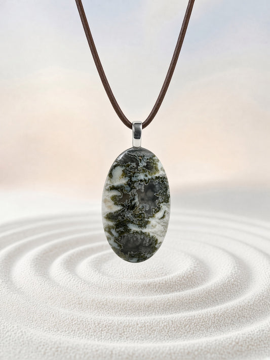 Tree Agate Pendant Necklace