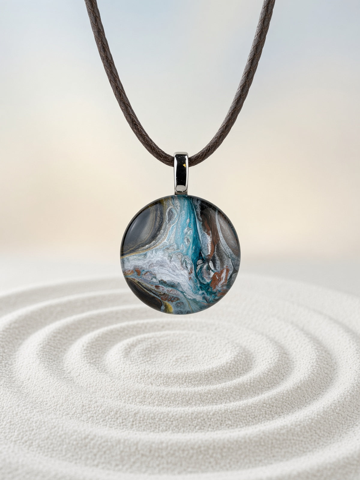 Hand Painted Glass Pendant