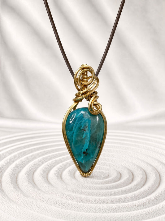 Chrysocolla Quartz Pendant Necklace
