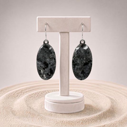 Larvikite French Hook Earrings