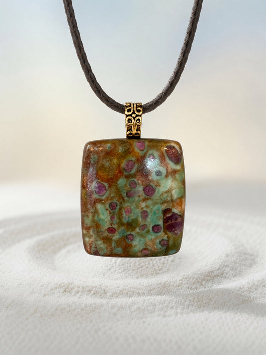 Ruby Fuchsite Pendant Necklace